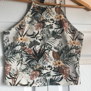 TROPICAL CROP TANK TOP